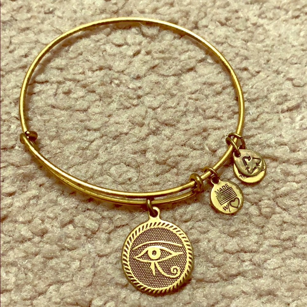 Alex and Ani Gold Egyptian Eye Charm Bracelet